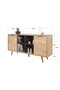 Hanah Home Sina 4619 Consola Roble Zafiro y Antracita